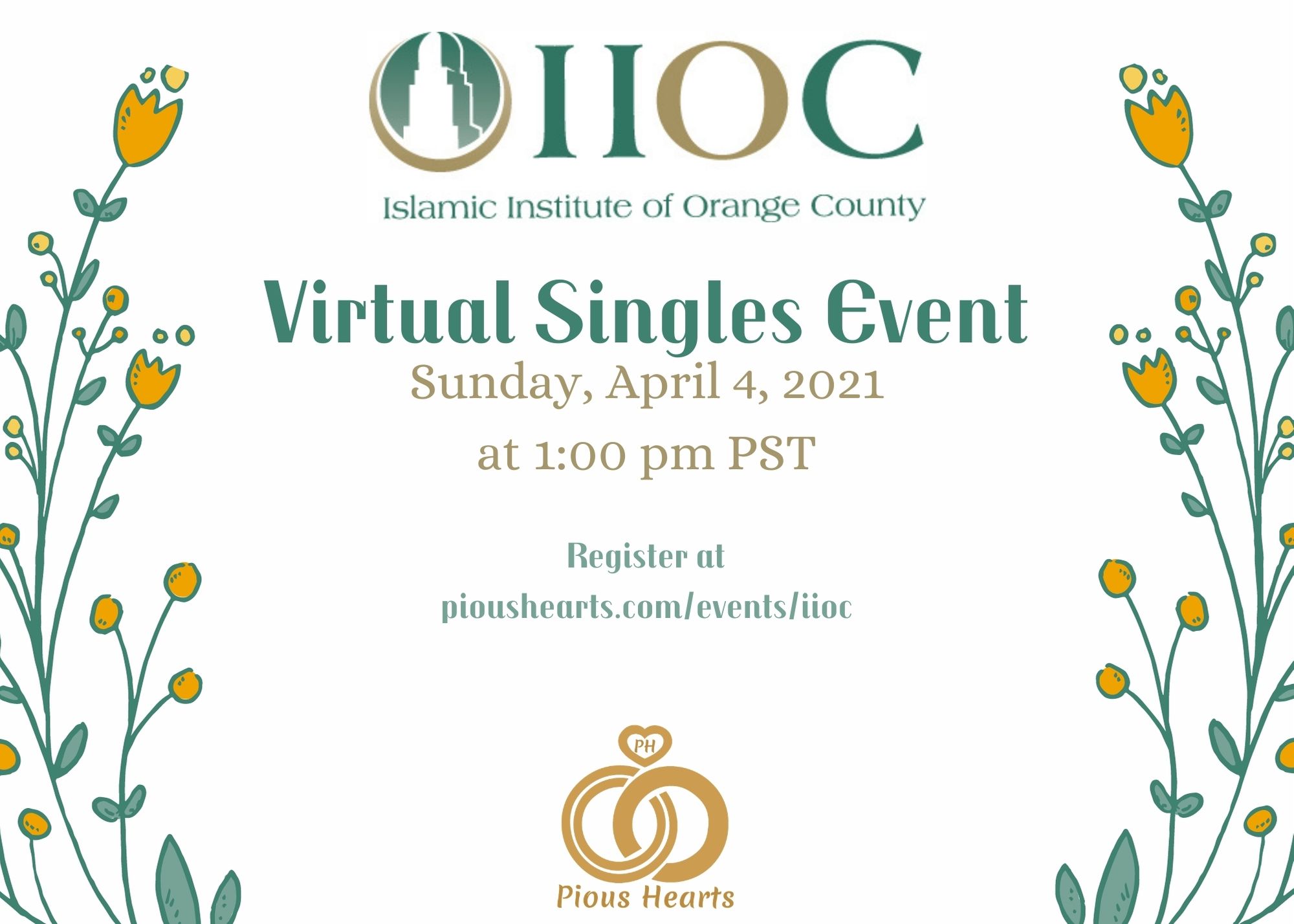 Islamic Institute of Orange County & Pious Hearts Virtual Singles Event